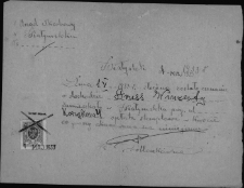 Notatka z Urzędu Skarbowego w Białymstoku o złożonych zeznaniach odnośnie dochodów Wincentego Prusa, Białystok, 1 maja 1933 r.