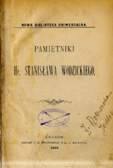 Pamiętniki hr. Stanisława Wodzickiego