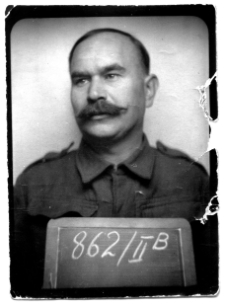 Aleksander Rynkiewicz w obozie jenieckim w Waldenbergu (obecnie Dobiegniew), 1939-1945 r.