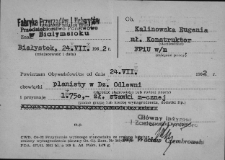 Dokument potwierdzający awans na stanowisko planisty w Dziale Odlewni, Białystok, 24 lipca 1962 r.