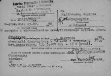Dokument potwierdzający awans na stanowisko dyspozytora w odlewni, Białystok, 1 sierpnia 1976 r.