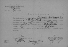 Zaświadczenie o ukończeniu przez Eugenię Kalinowską kursu dziewiarskiego, Białystok, 7 marca 1966 r.