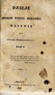 Dzieje kościołów wyznania helweckiego w Litwie. T. 2