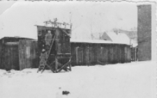 Dwaj chłopcy przy gołębniku, os. Bojary, Białystok, XX w.