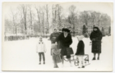 Zimą w parku Planty, Białystok, lata 60 XX w.