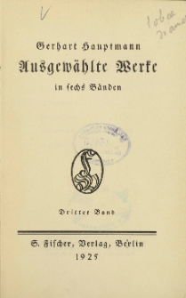 Ausgew&auml;hlte Werke in sechs Banden. T. 3