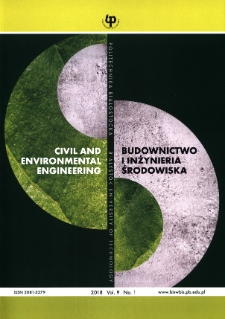 Budownictwo i Inżynieria Środowiska. Vol.9, no.1