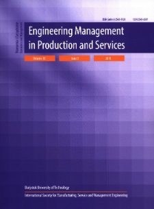 Engineering Management in Production and Services. Vol. 10, iss. 3