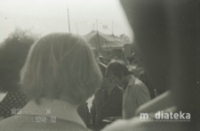 Wypadek samochodowy, ul. Feliksa Dzierżyńskiego, Białystok, druga połowa lat 70. XX w., fot. ze zbiorów Andrzeja Trzcińskiego