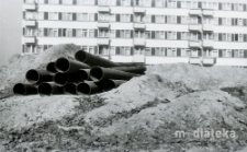 Budowa, ul. Feliksa Dzierżyńskiego, Białystok, druga połowa lat 70. XX w., fot. ze zbiorów Andrzeja Trzcińskiego