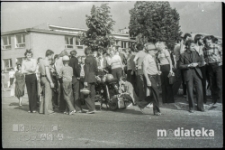 Wypadek drogowy, Białystok, druga połowa lat 70. XX w., fot. ze zbiorów Andrzeja Trzcińskiego