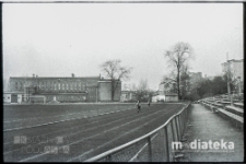 Stadion przy ul. Jurowieckiej, Białystok, druga połowa lat 70. XX w., fot. ze zbiorów Andrzeja Trzcińskiego