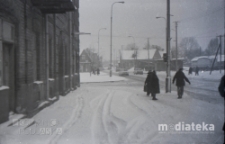 Dawna zabudowa miasta zimą, Białystok, druga połowa lat 70. XX w., fot. ze zbiorów Andrzeja Trzcińskiego