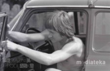 Portret mężczyzny w samochodzie, Białystok, druga połowa lat 70. XX w., fot. ze zbiorów Andrzej Trzcińskiego