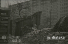 Burzenie starej zabudowy, Białystok, druga połowa lat 70. XX w., fot. ze zbiorów Andrzeja Trzcińskiego