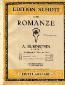 Romanze : Op. 10 No. 5 ; bearb. f&uuml;r Violine und Klavier