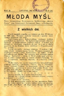 Młoda Myśl 1927, R. 3 nr 9 Listopad