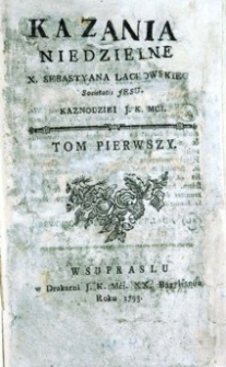 Kazania niedzielne. T. 1.