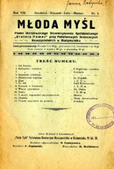 Młoda Myśl 1931-1932, R. 8 Nr 5 Grudzień-Styczeń-Luty-Marzec