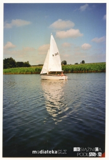 Żaglówka Amigo A-222, typ Pasja 383 na jeziorze, 1992-2015 r.