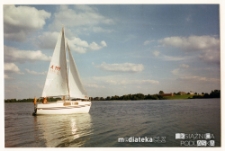 Jacht Okaz A-111, typ Karaś 450 na jeziorze, 1987-2006 r.