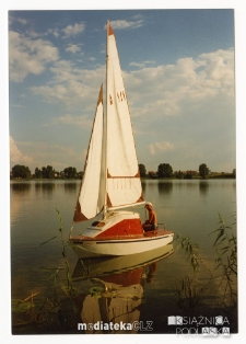 Żaglówka Amigo A-222, typ Pasja 383 na jeziorze Rajgrodzkim, 1992-2015 r.