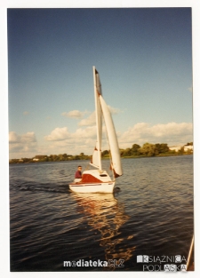 Żaglówka Amigo A-222, typ Pasja 383 na jeziorze Rajgrodzkim, 1992-2015 r.