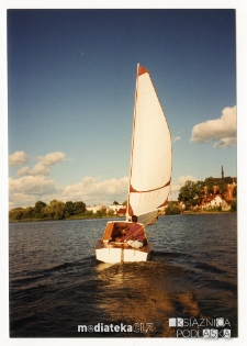 Żaglówka Amigo A-222, typ Pasja 383 na jeziorze Rajgrodzkim, 1992-2015 r.