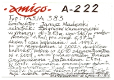 Opis łódki Amigo A-222, typ Pasja 383 wykonany przez Zbigniewa Kamionowskiego, Białystok