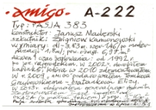 Opis łódki Amigo A-222, typ Pasja 383 wykonany przez Zbigniewa Kamionowskiego, Białystok