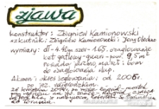 Opis łódki Zjawa wykonany przez Zbigniewa Kamionowskiego, Białystok