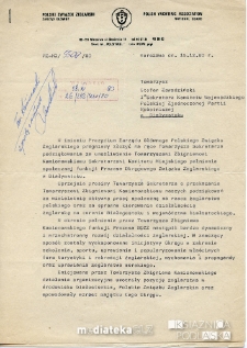 Podziękowanie skierowane do Prezydium Zarządu Głównego Polskiego Związku Żeglarskiego, Warszawa, 15.12.1980