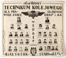 Portrety absolwentów Technikum Kolejowego dla pracujących wydział zaoczny DRKP i MK w 1981 r.