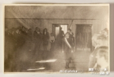 Uroczystość z okazji Dnia Nauczyciela - poczet sztandarowy, Białystok, Technikum Kolejowe w Starosielcach, 1986 r.