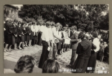 Uroczyste wręczenie świadectw z okazji zakończenia roku szkolnego1978/1979, Białystok, Technikum Kolejowe w Starosielcach