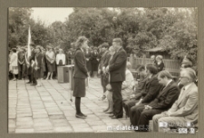 Uroczystość z okazji rozpoczęcia roku szkolnego 1986/1987, Białystok, Technikum Kolejowe w Starosielcach