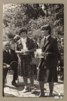 Uroczystość z okazji zakończenia roku szkolnego, Białystok, Technikum Kolejowe w Starosielcach, czerwiec 1983 r.