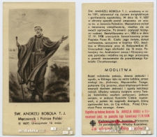 Cegiełka na budowę Kościoła św. Andrzeja Boboli w Starosielcach, Wydawnictwo Ks. Jezuitów, Warszawa