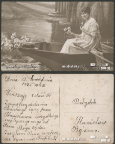 Pocztówka Wielkanocna "Wesołego Alleluja" z życzeniami na odwrocie, Białystok, 12.04.1925