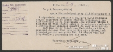 Odpowiedź na podanie w sprawie emerytury A. Pancerzyńskiej ze Skarbu Państwa, Wilno, 2.07.1925