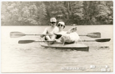 Tatiana Jasińska z mężem na kajakach, lata 60. XX w.