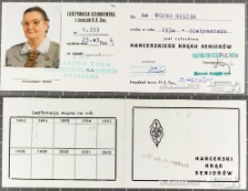 Legitymacja członkowska harcerskiego kręgu seniorów wydana Halinie Wojno 25.03.1996, Warszawa