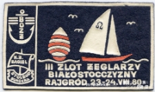 Plakieta III Zlotu Żeglarzy Białostocczyzny, Rajgród, 23-24.08.1980