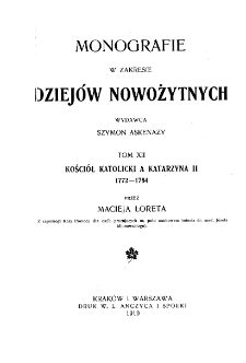 Kościół katolicki a Katarzyna II : 1772-1784