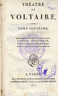 Théatre de Voltaire. T. 12
