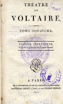 Th&eacute;atre de Voltaire. T. 12