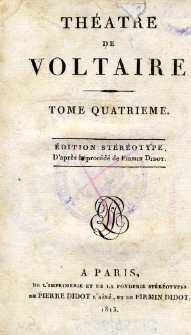 Théatre de Voltaire. T. 4