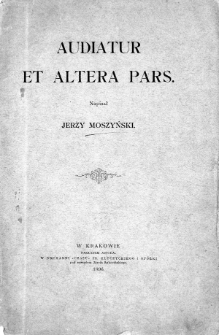 Audiatur et altera pars