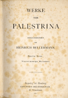 Palestrina's Werke.T. 1, Vierstimmige Motetten