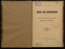 Uwagi nad odrodzeniem z powodu dzieła Juliana Klaczki "Rome et la renaissance"